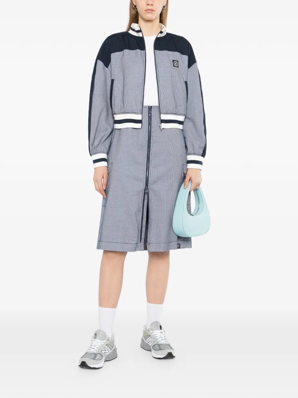 SPORT b. by agnès b. Geruite midi-rok Blauw
