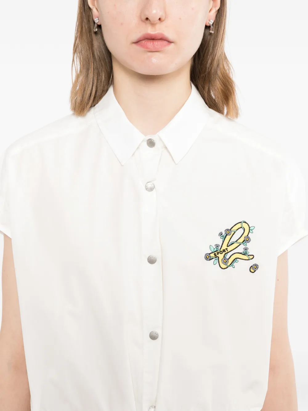 SPORT b. by agnès b. Blousejurk met geborduurd logo Wit