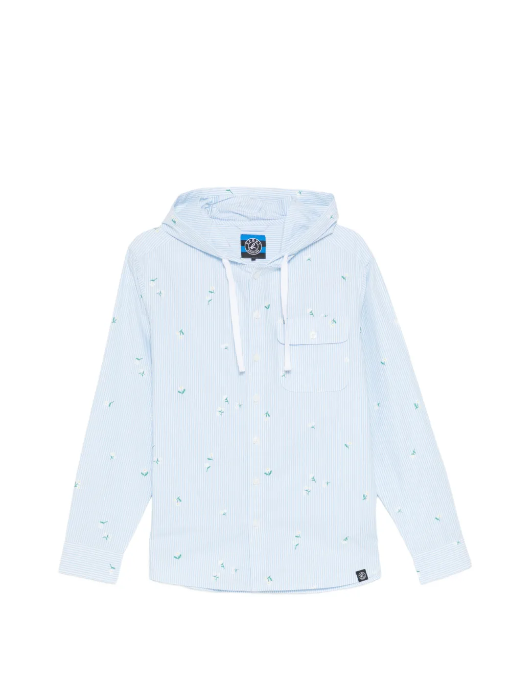 SPORT b. by agnès b. FLORAL STRIPE HOODED SHIRT - Blu