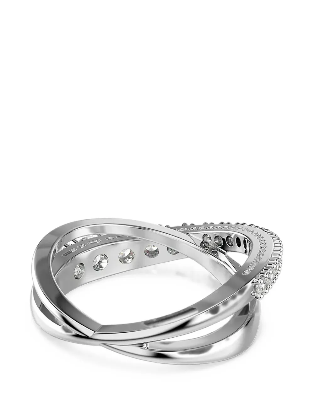 Swarovski Hyperbola crystal-embellished crossover rings - Silber