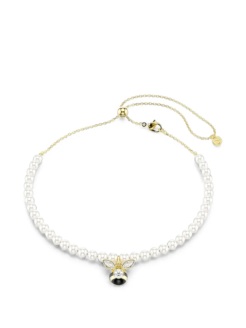 Swarovski Idyllia Choker bee-pendant crystal pearl necklace - Gold
