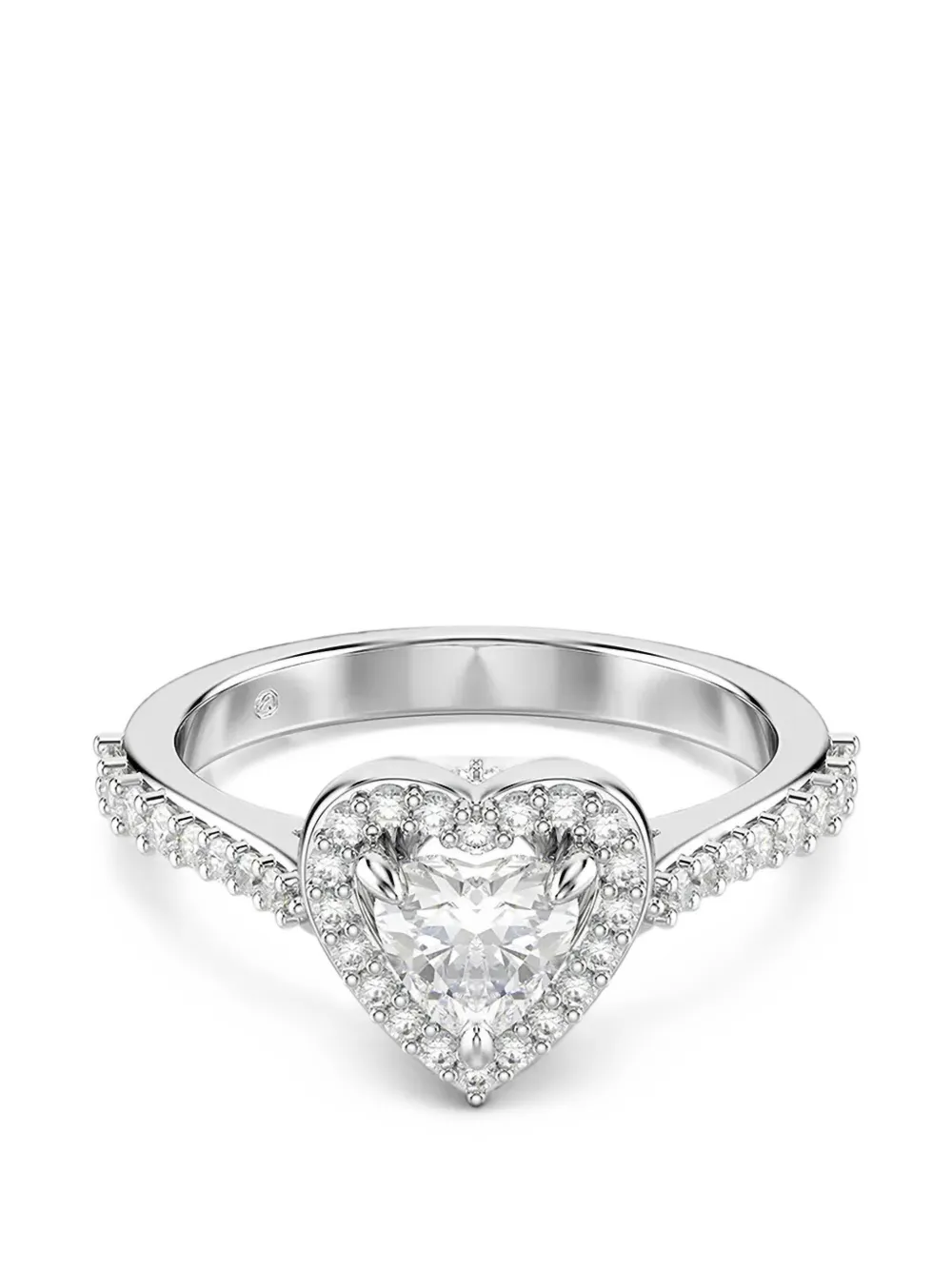 Swarovski Una Angelic heart-cut crystal-embellished ring - Argento