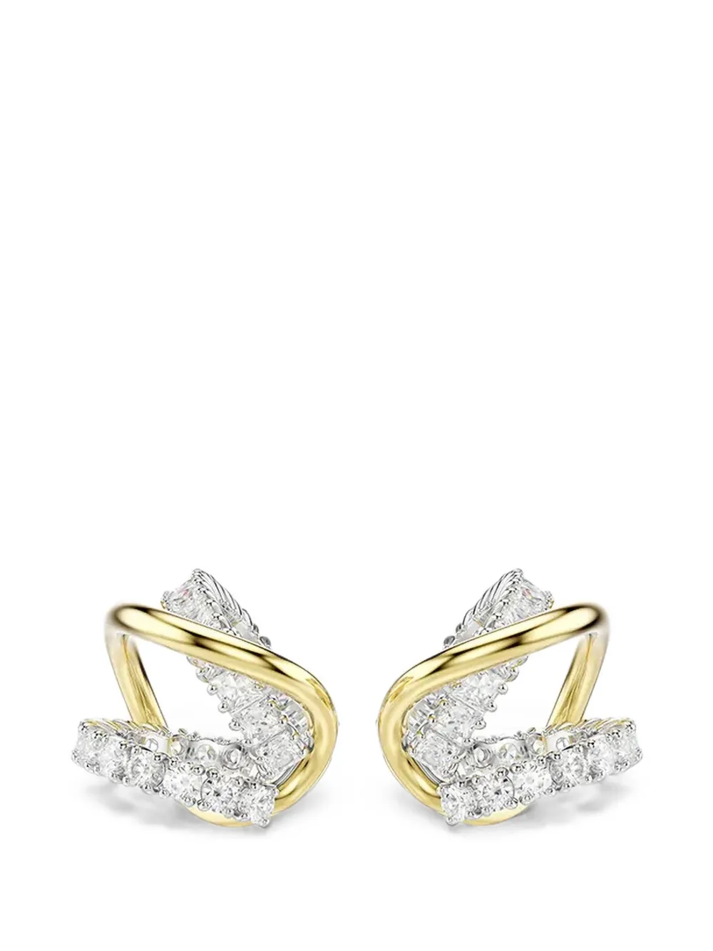 Swarovski Hyperbola crystal-embellished twist ear cuffs - Gold