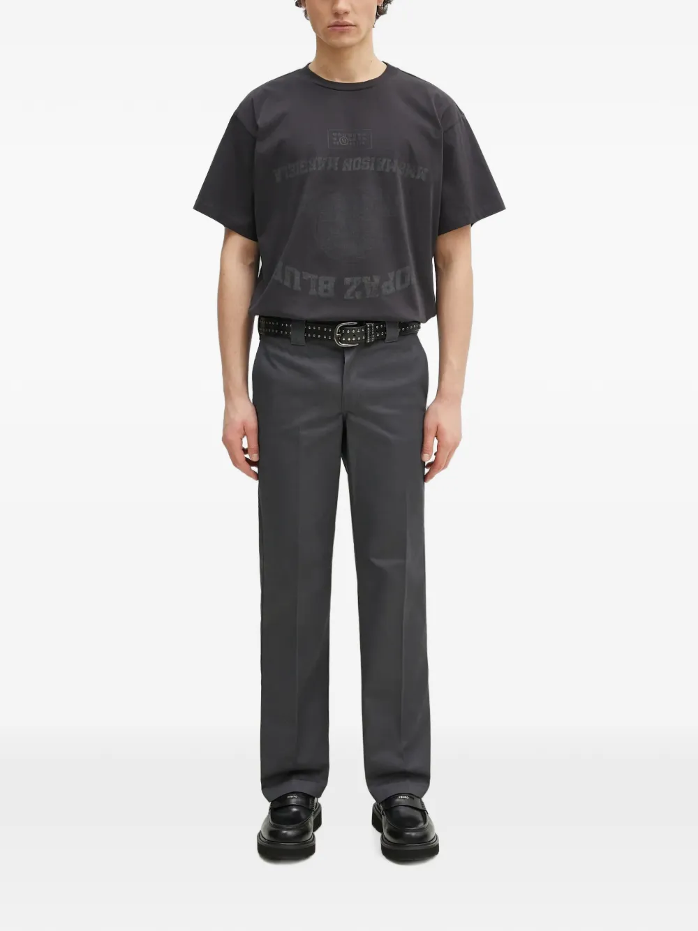 DICKIES Straight broek met logopatch Grijs