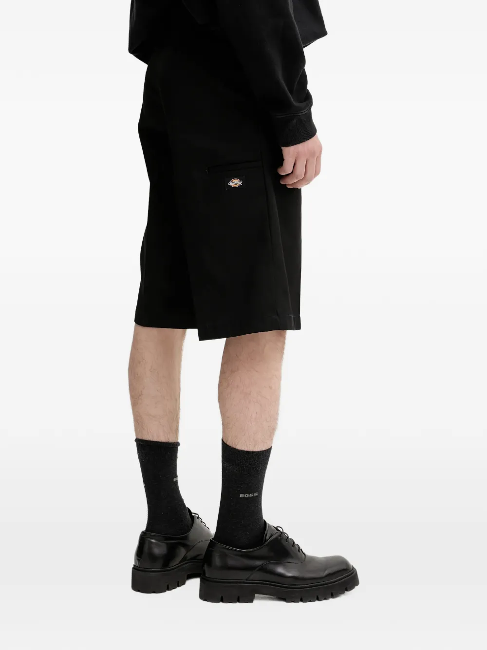 DICKIES logo-patch twill shorts Zwart