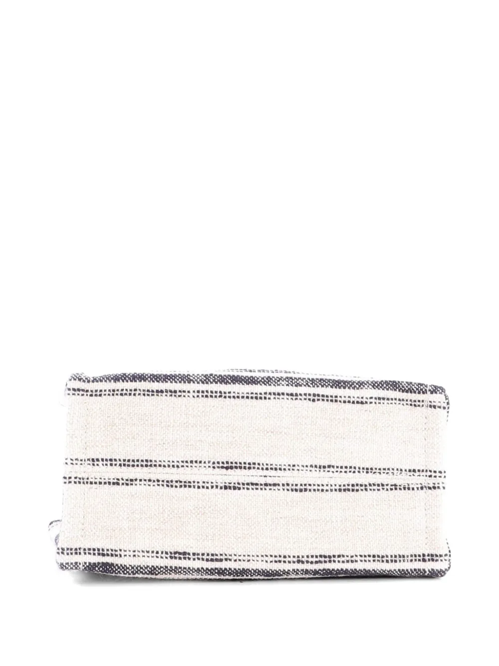 Celine Pre-owned Cabas Thais Striped Jacquard Textile Small Tote Bag in Neutrals, view 4