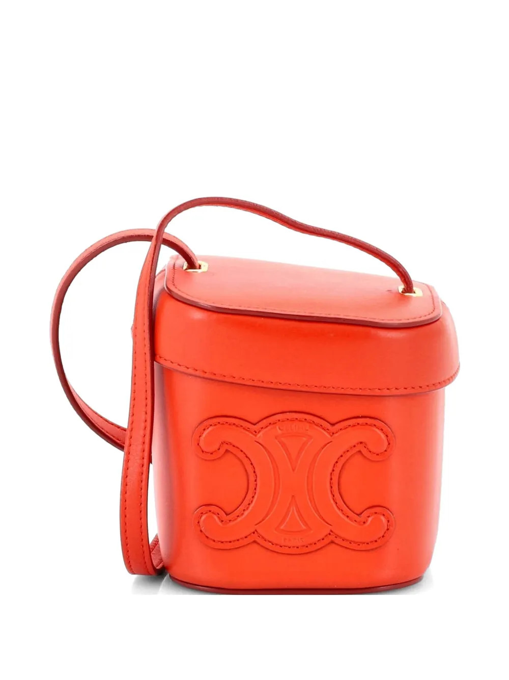 Celine Pre-Owned Cuir Triomphe Box Bag Leather Small bucket bag - Rosso