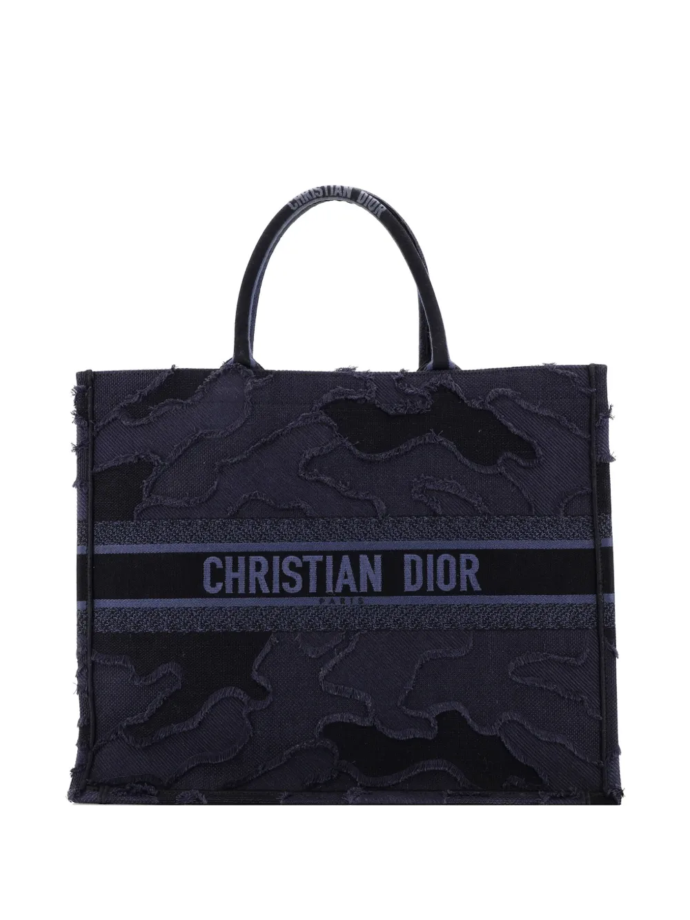Christian Dior Pre-Owned Book Camouflage Embroidered Canvas Large tote bag - Blau