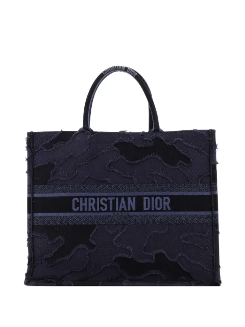 Christian Dior Pre-Owned Book Camouflage Embroidered Canvas Large tote bag