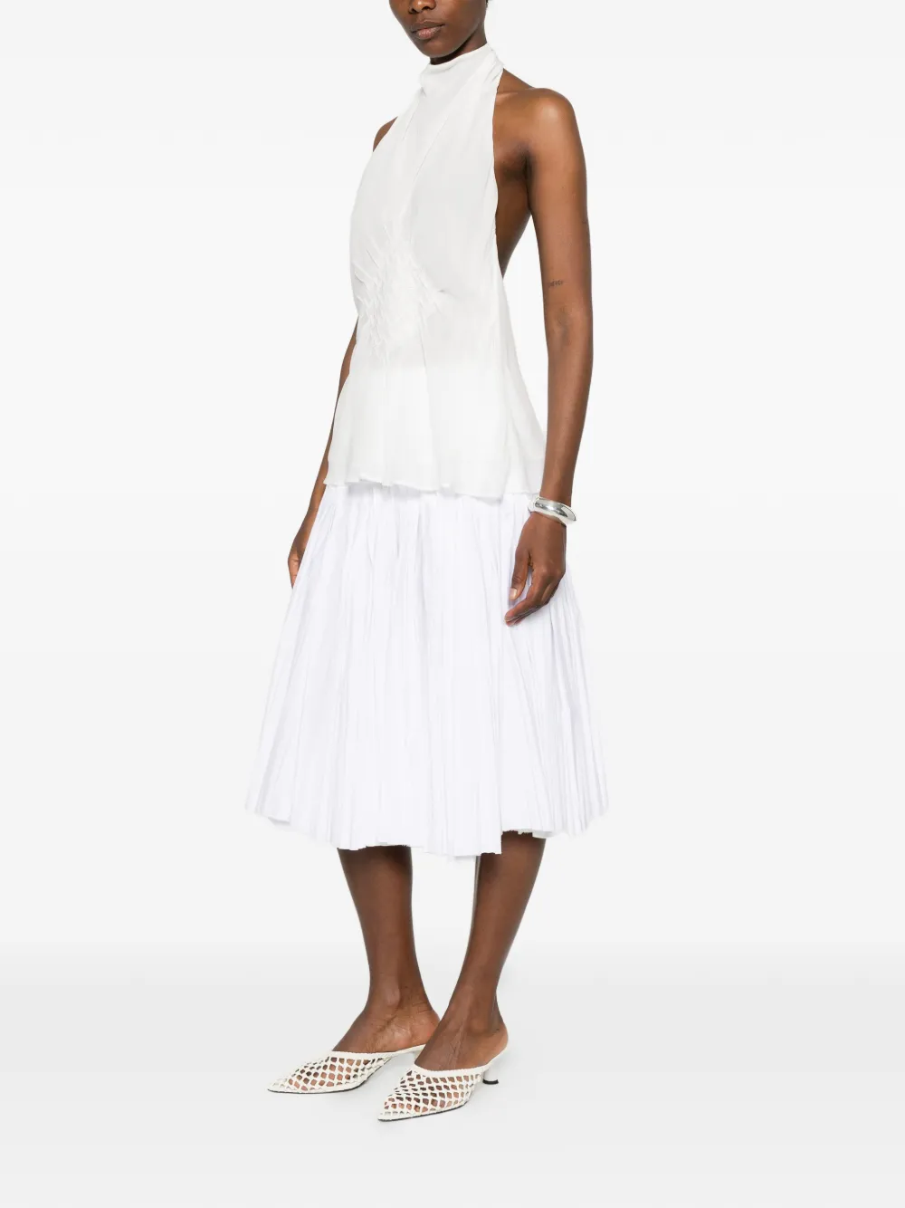  Raquel Diniz Halter Sleeveless Top - White 