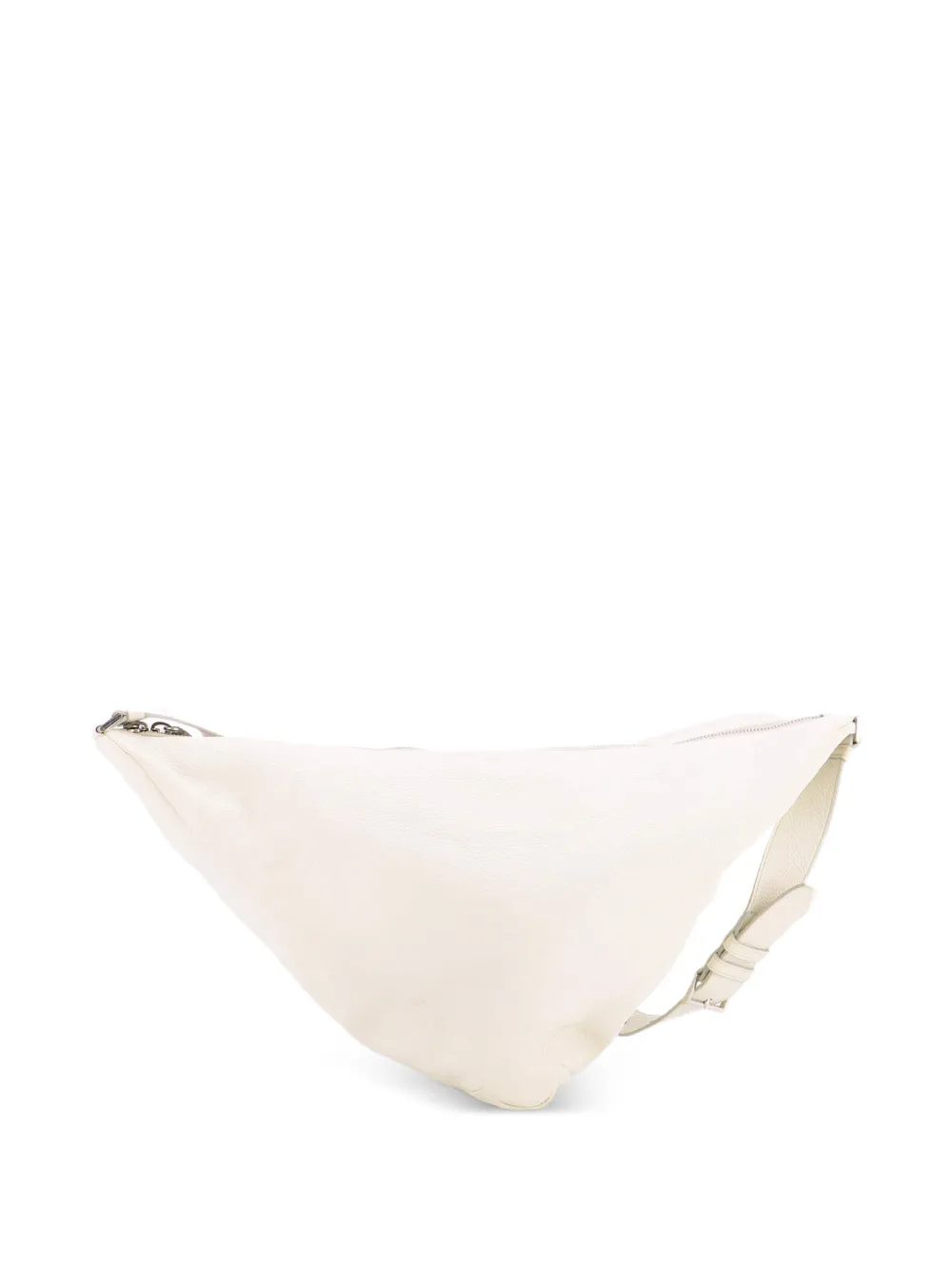 Triangle Logo Zip Messenger Leather Large Crossbody Bag