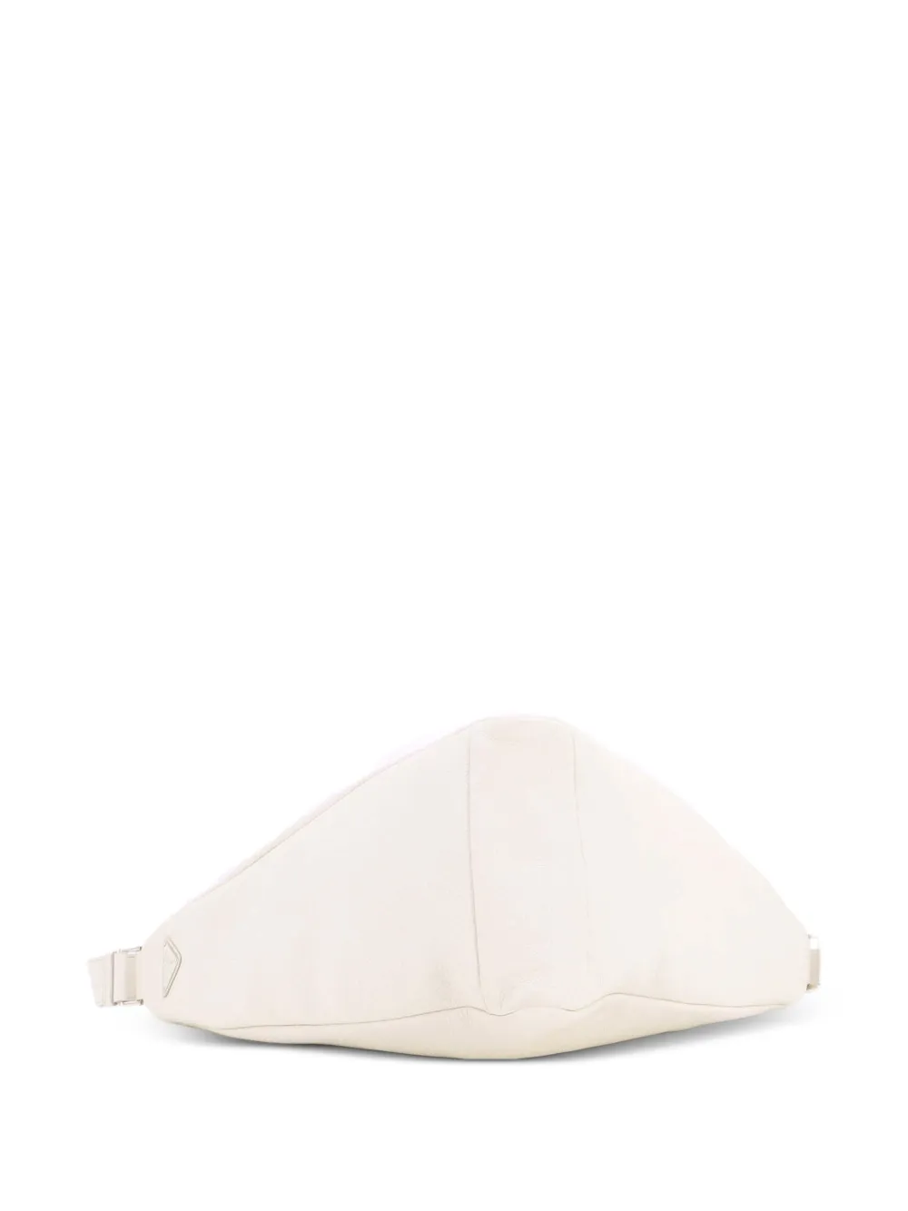 Triangle Logo Zip Messenger Leather Large Crossbody Bag