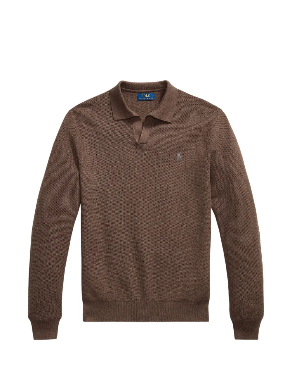 Polo Ralph Lauren logo-embroidered polo-collar sweater - Marrone