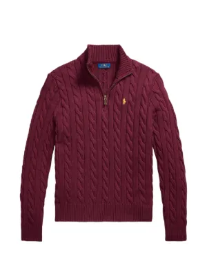 Polo Ralph Lauren ケーブルニット ハーフジップセーター | レッド