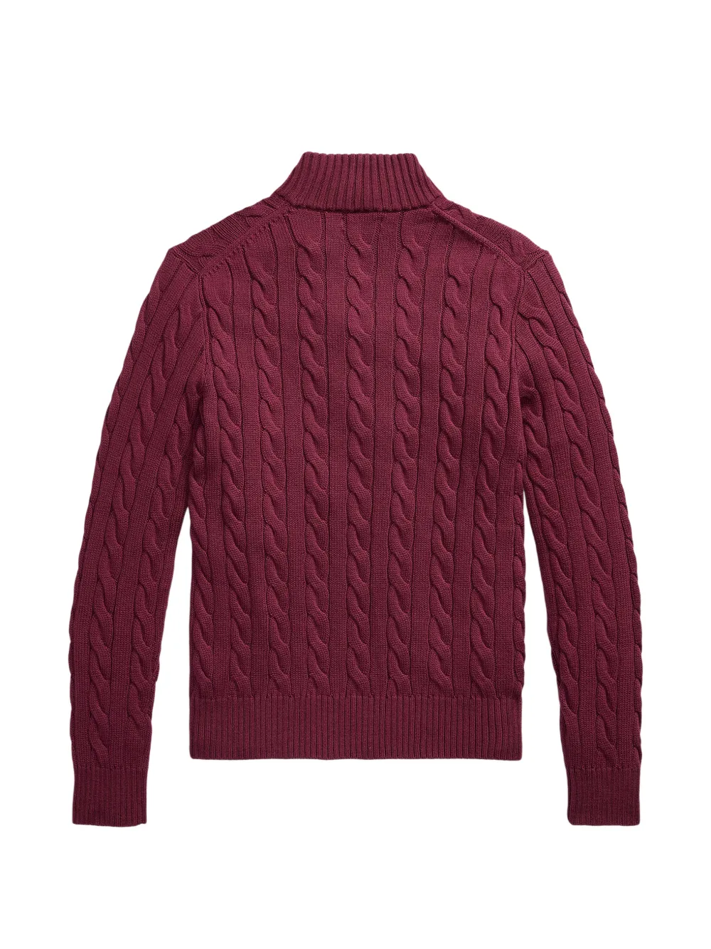 Polo Ralph Lauren Kabelgebreide trui met kwartrits Rood