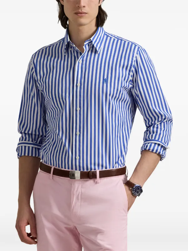 POLO RALPH LAUREN ブルーストライプ シャツ ブルーホース　6 Polo Ralph Lauren ストライプシャツ | ブルー | FARFETCH JP