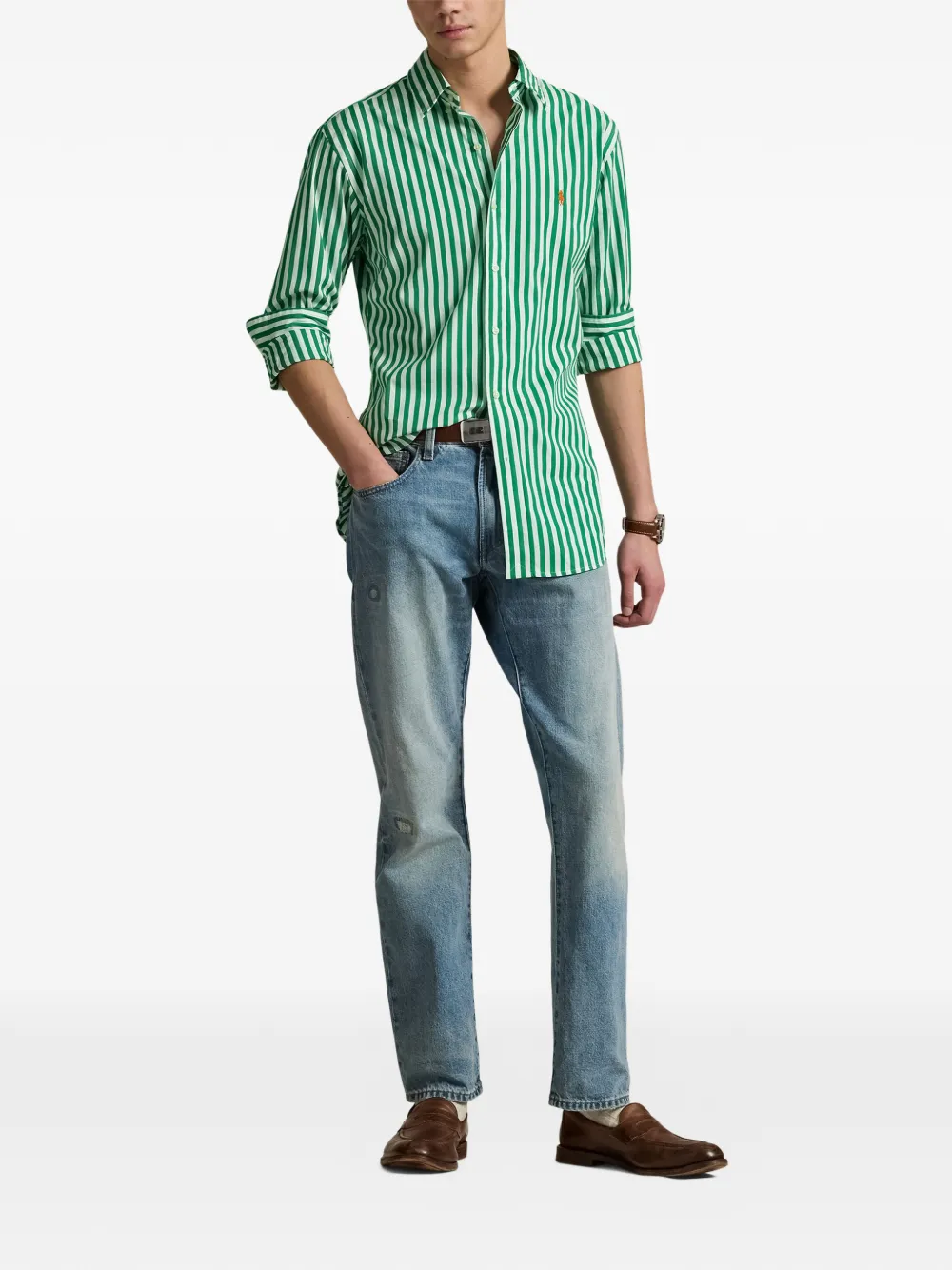 Polo Ralph Lauren Overhemd met geborduurd logo Groen