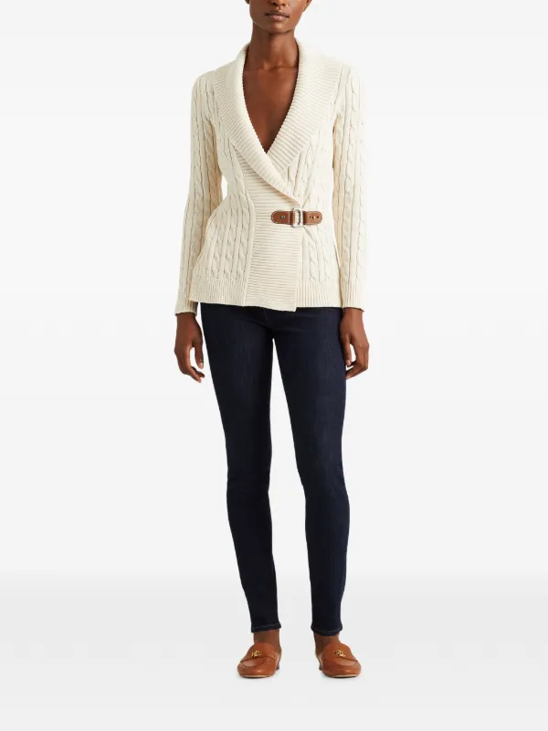 Lauren Ralph Lauren ケーブルニット カーディガン | ホワイト
