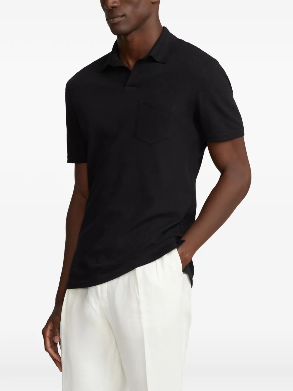 Ralph Lauren Purple Label Poloshirt met borstzak Zwart