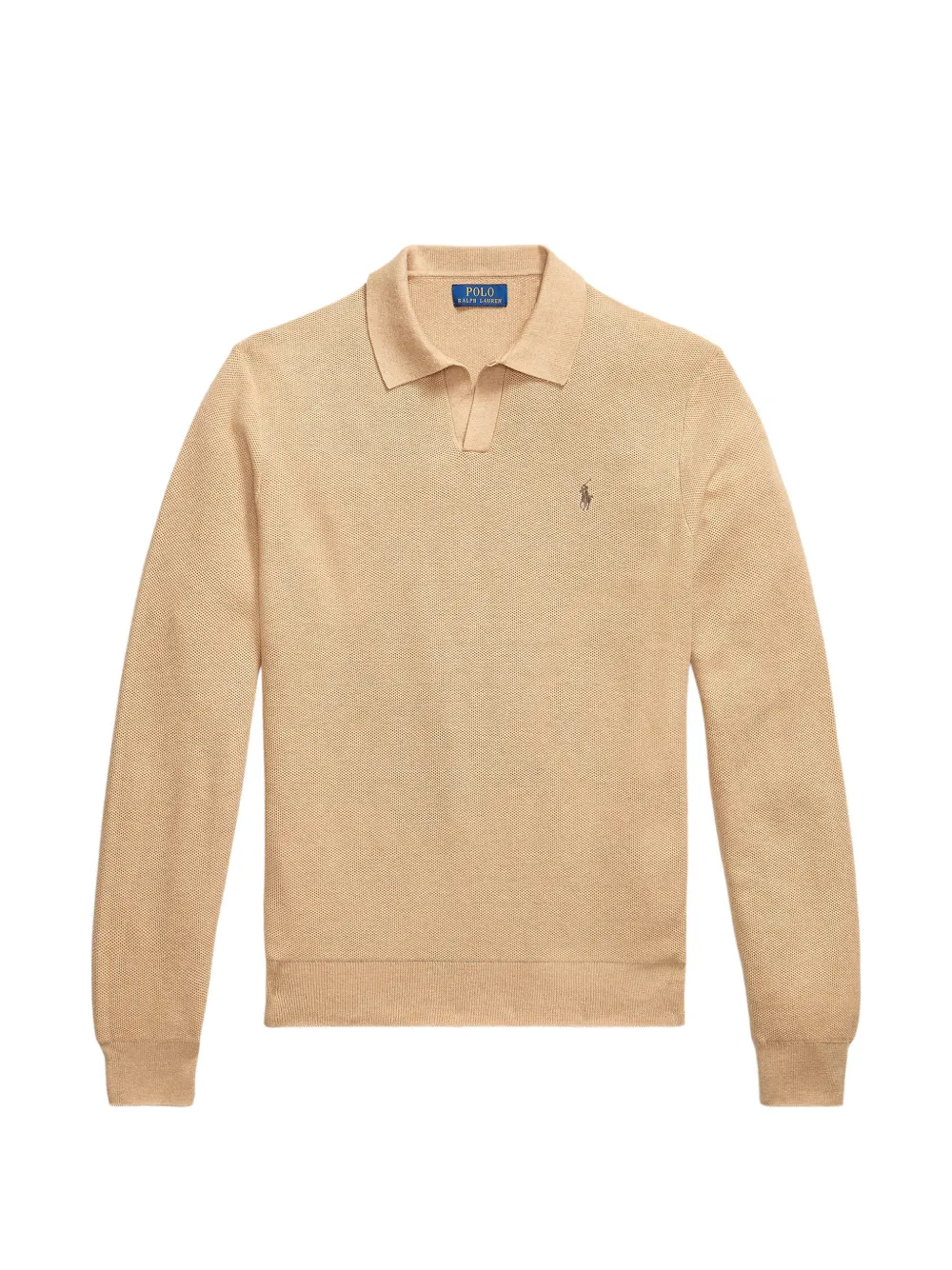 Polo Ralph Lauren logo-embroidered waffle-knit sweater - Nude