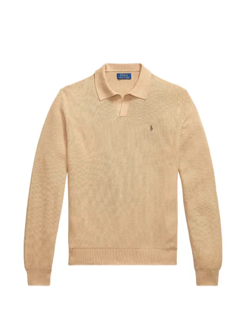 Polo Ralph Lauren logo-embroidered waffle-knit sweater