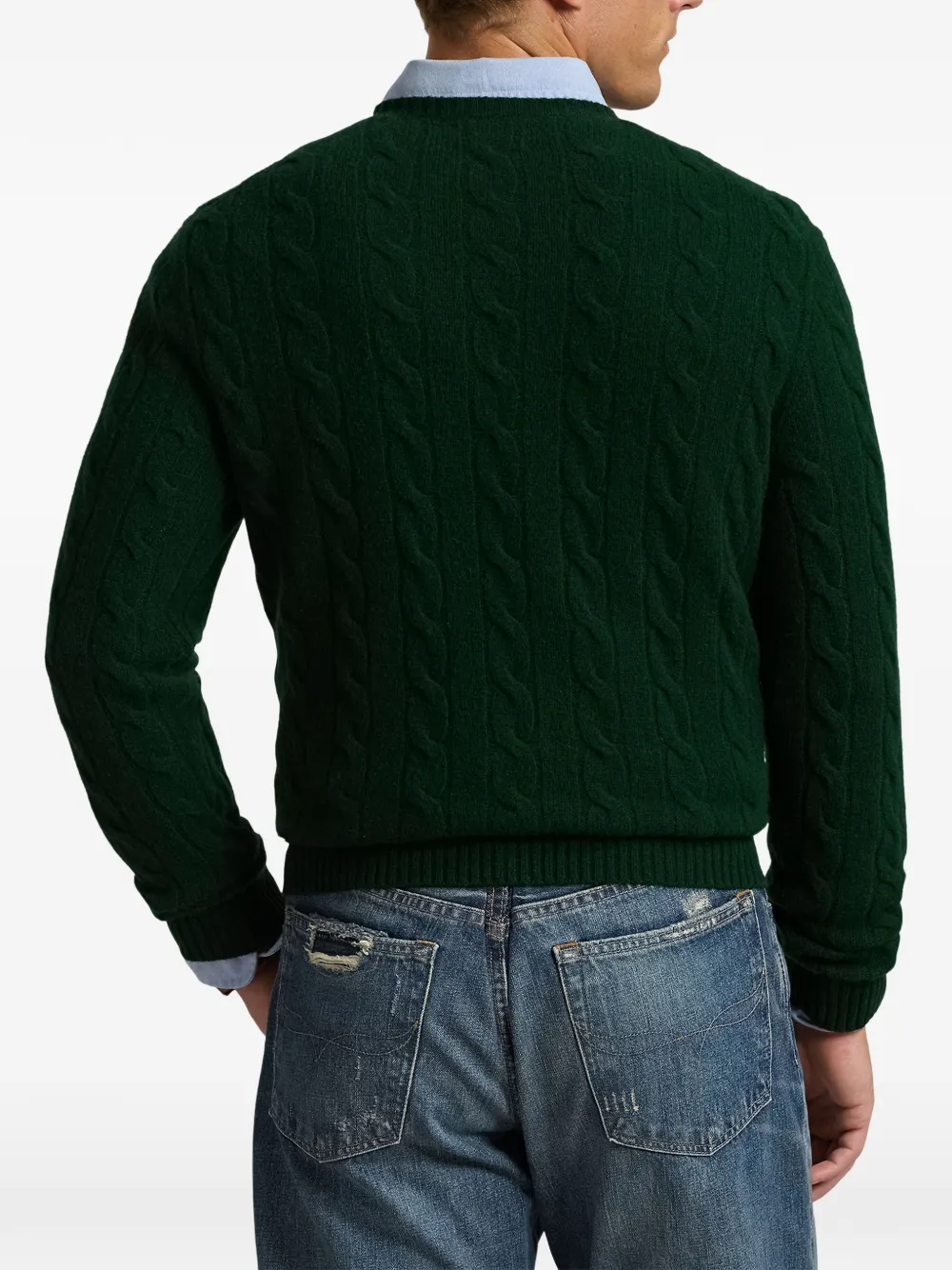 Polo Ralph Lauren Kabelgebreide trui met geborduurd logo Groen