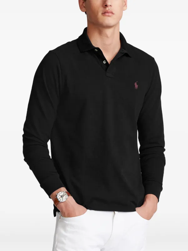 Polo Ralph Lauren long-sleeve Polo Shirt | Black | FARFETCH ZA