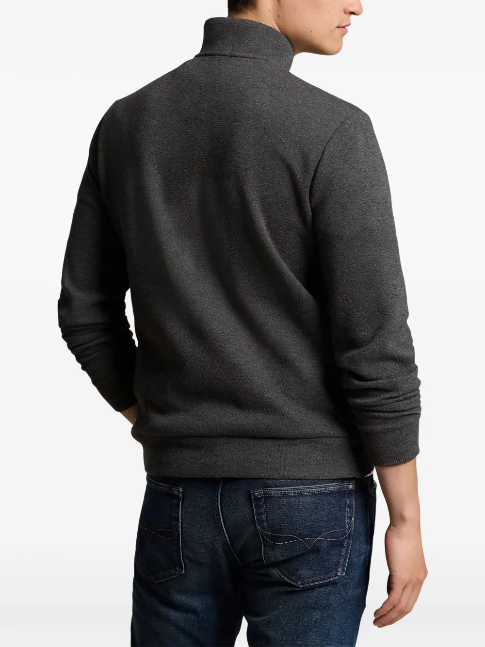 Polo Ralph Lauren Trui met geborduurd logo en rits Grijs