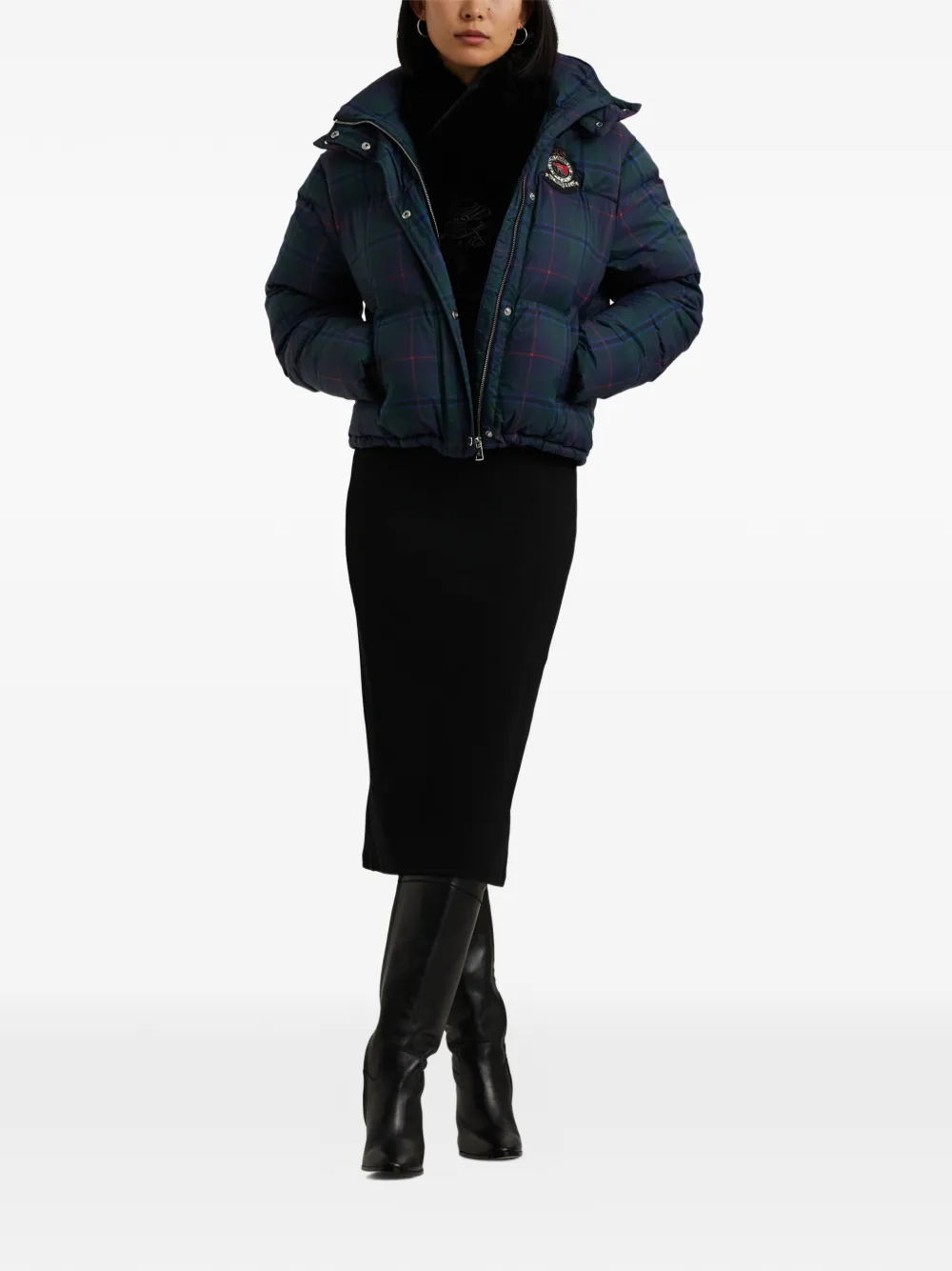 Lauren Ralph Lauren Donsjack met logopatch Groen