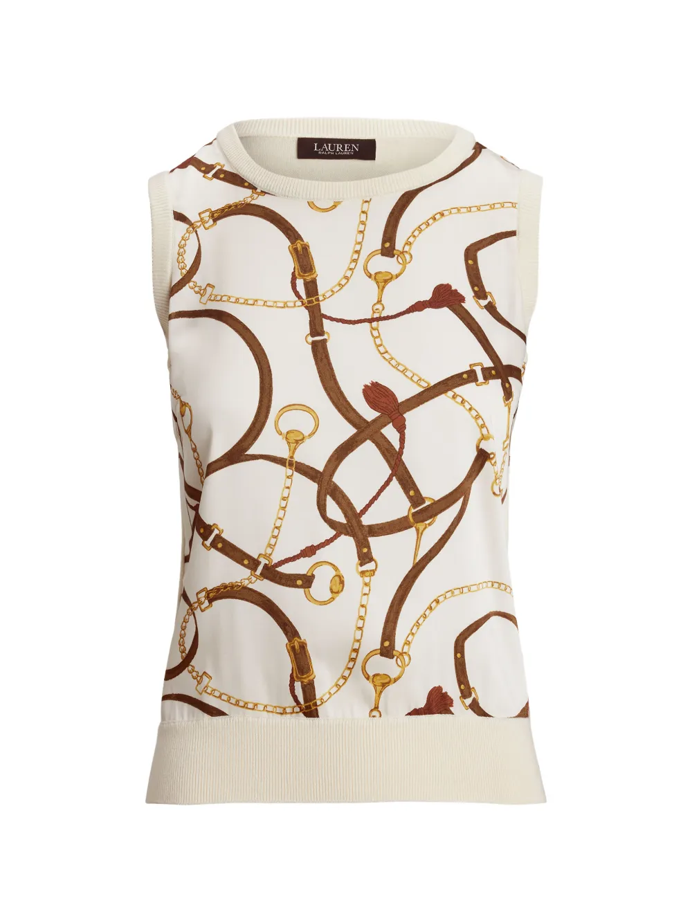 Lauren Ralph Lauren belt-print sleeveless top - Toni neutri