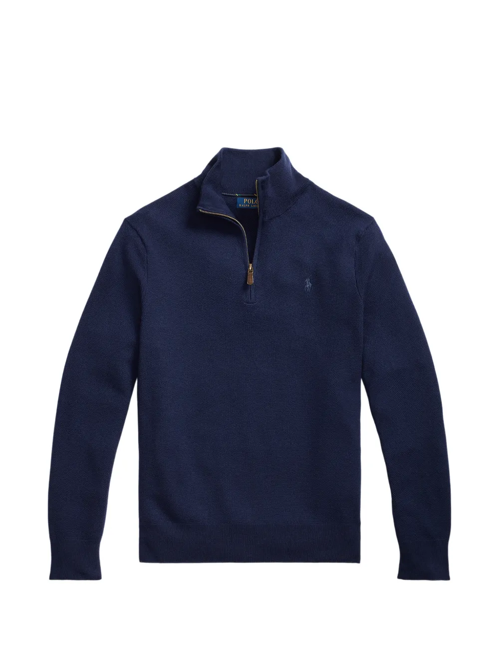 Polo Ralph Lauren quarter-zip textured-knit sweater - Blau