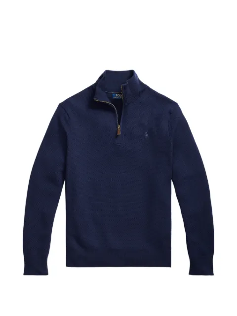 Polo Ralph Lauren quarter-zip textured-knit sweater