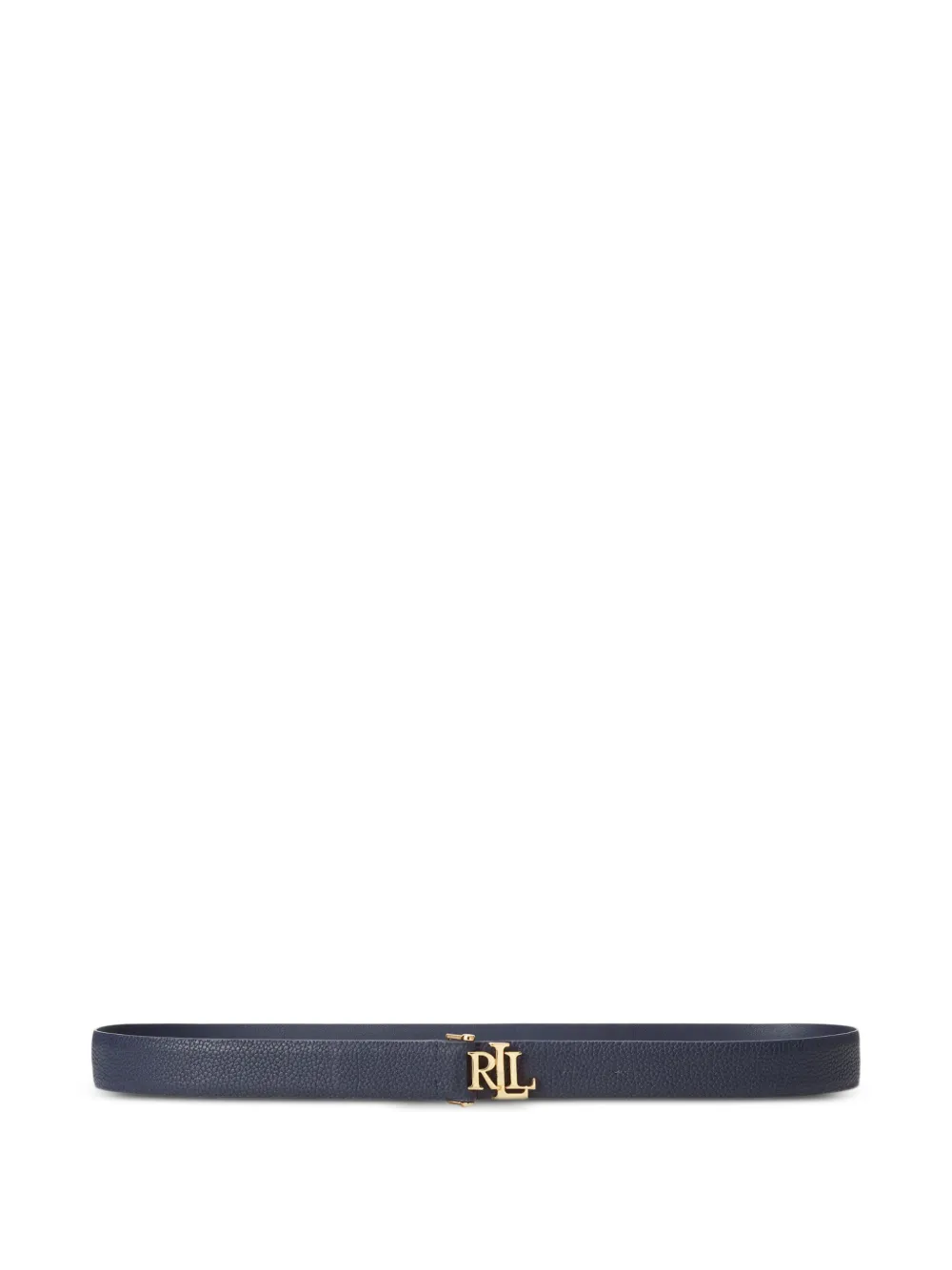 Lauren Ralph Lauren logo-plaque pebbled belt - Blu