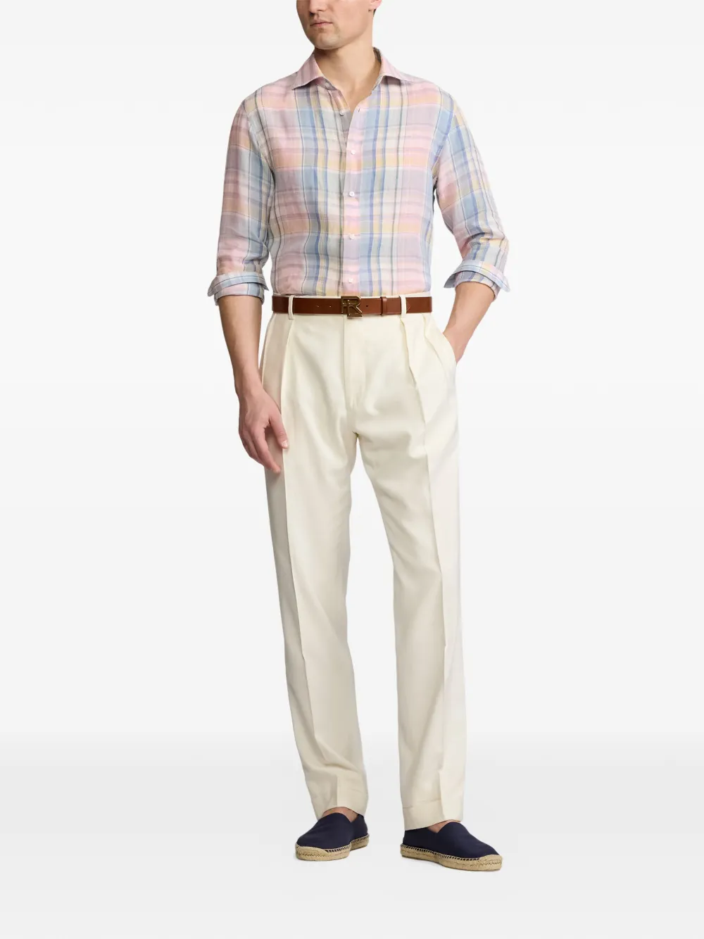 Ralph Lauren Purple Label Geruit overhemd Blauw