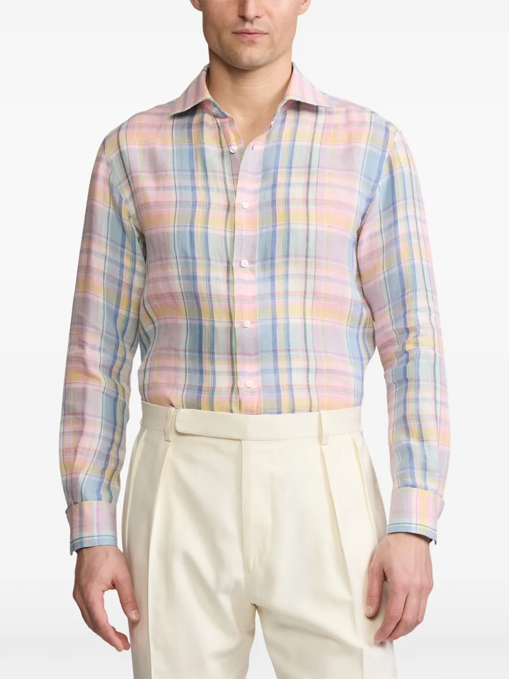 Ralph Lauren Purple Label Geruit overhemd Blauw