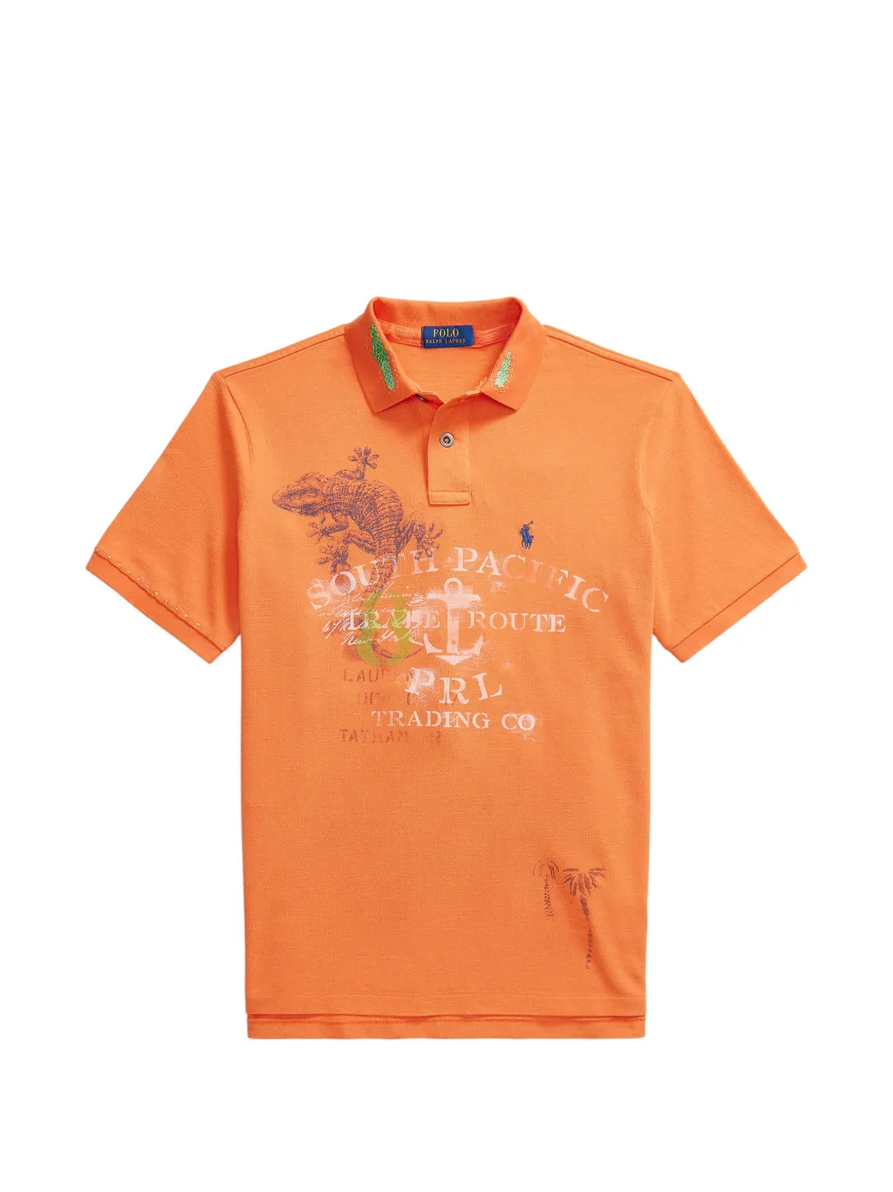 Polo Ralph Lauren graphic-print piqué polo shirt - Orange