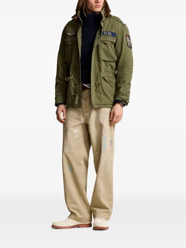 Polo Ralph Lauren パッチ付きミリタリージャケット M Polo Ralph Lauren patch-embellished Field Jacket | Green | FARFETCH