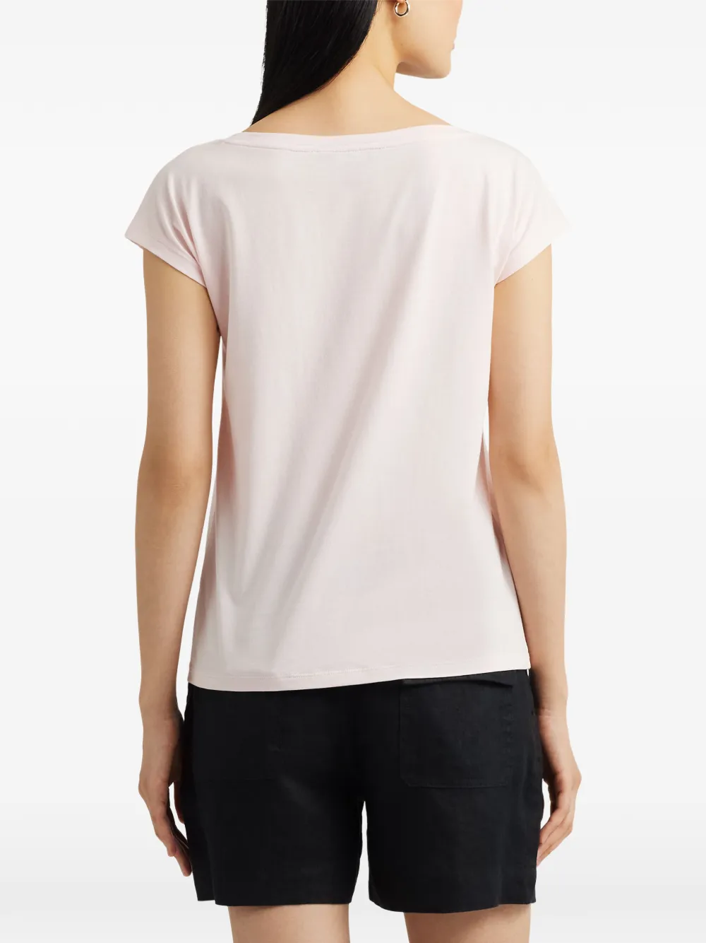 Lauren Ralph Lauren grafische print T-shirt met boothals Roze