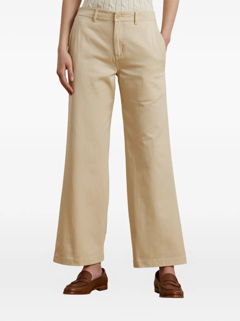 Lauren Ralph Lauren Broek met wijde pijpen Beige