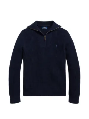 Polo Ralph Lauren quarter-zip Pony-motif Sweater | Blue | FARFETCH