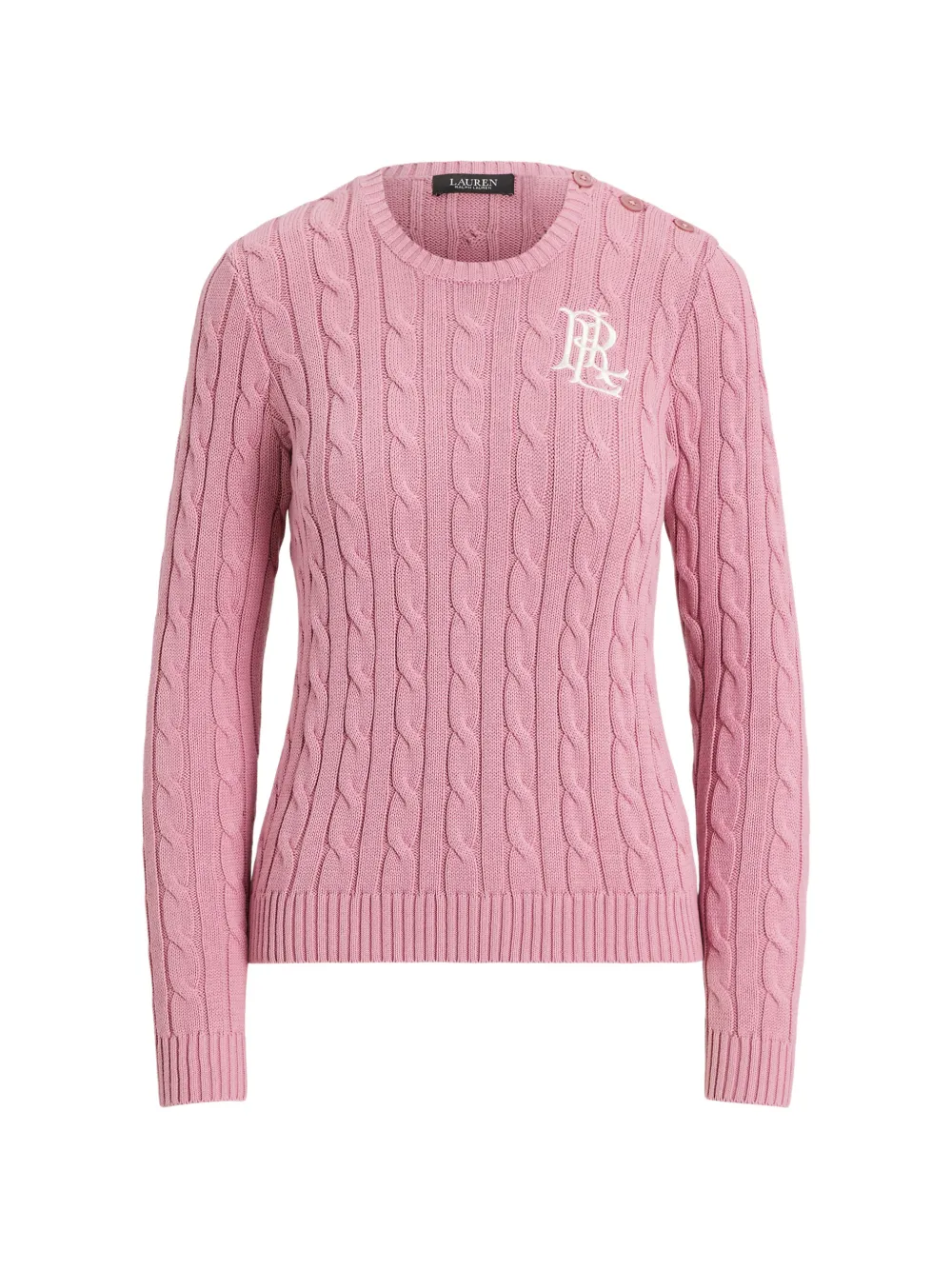 Lauren Ralph Lauren cable-knit buttoned sweater - Rosa
