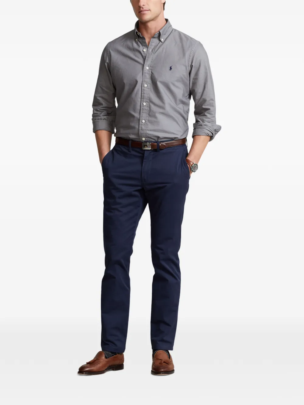 Polo Ralph Lauren Overhemd met knopen en logo Grijs