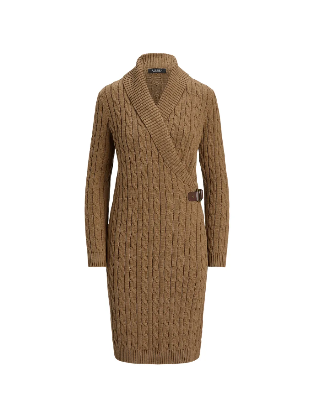Lauren Ralph Lauren cable-knit wrap dress - Toni neutri