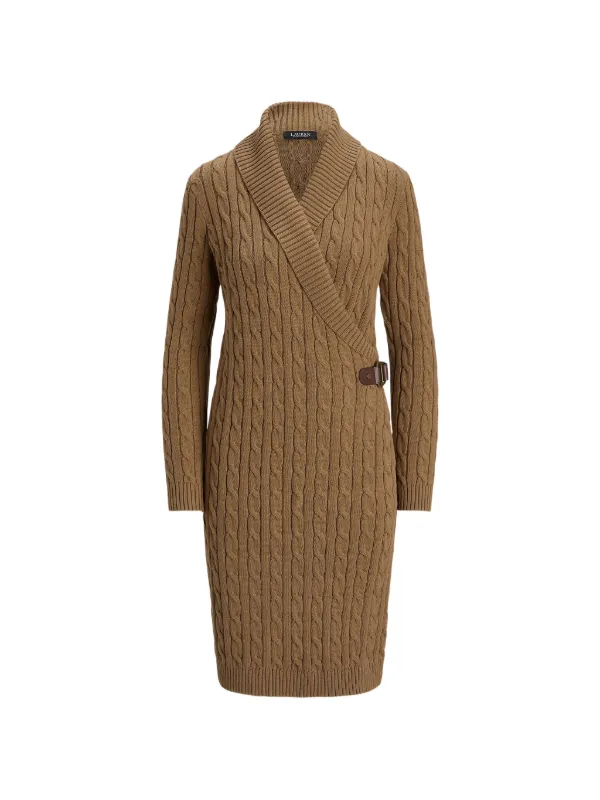 cable knit wrap dress Lauren Ralph Lauren cable-knit Wrap Dress | Neutrals