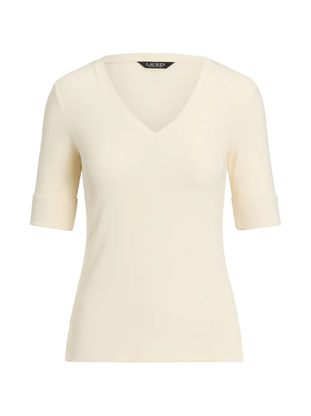Lauren Ralph Lauren V-neck cuffed T-shirt - Toni neutri
