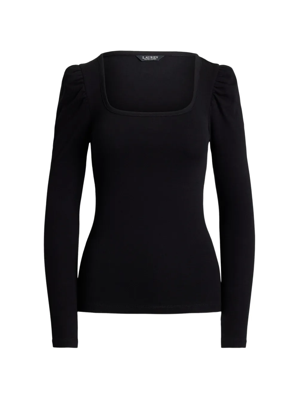 Lauren Ralph Lauren square-neck puff-sleeve top - Nero