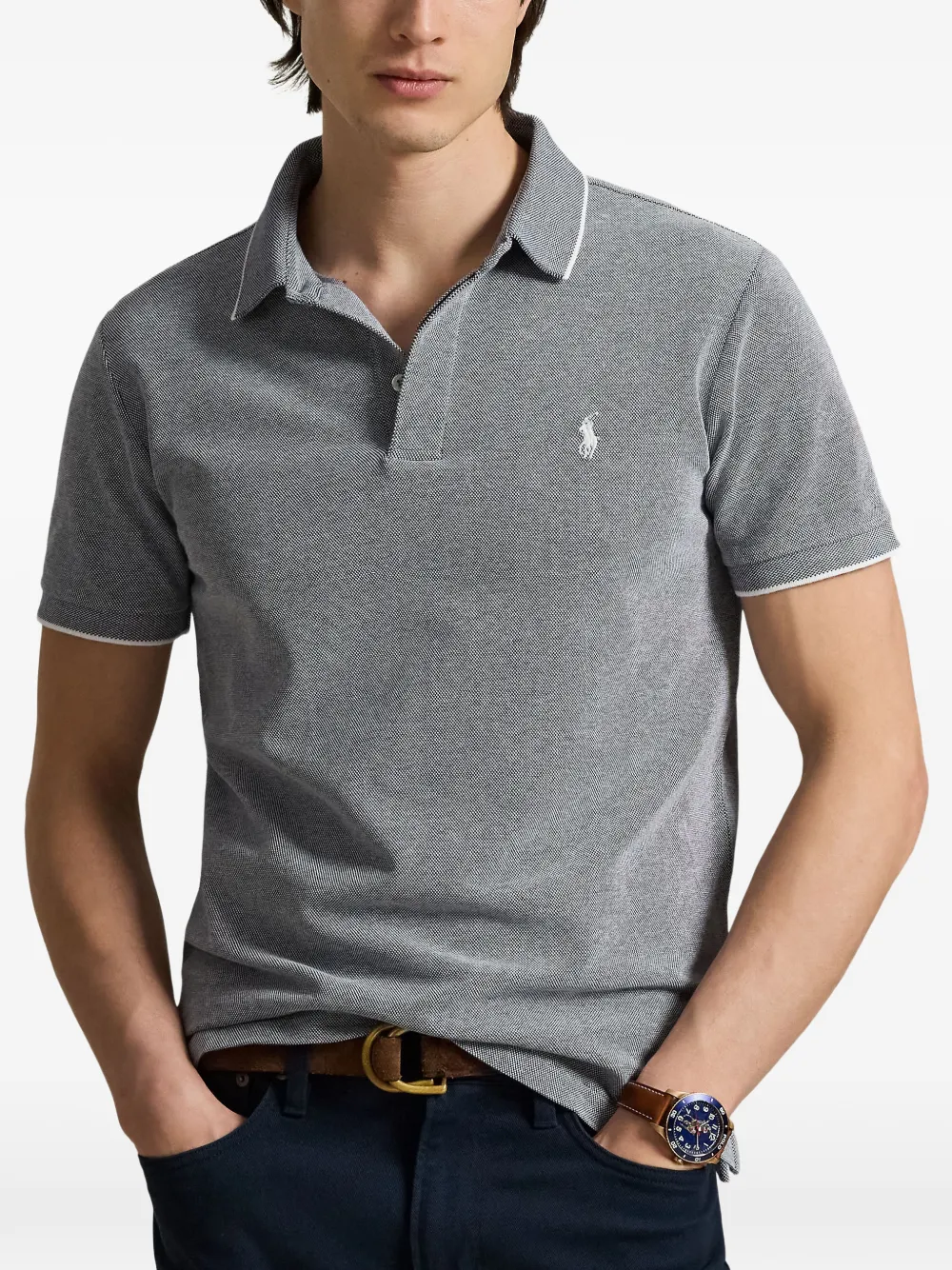 Polo Ralph Lauren Poloshirt met geborduurd logo Grijs