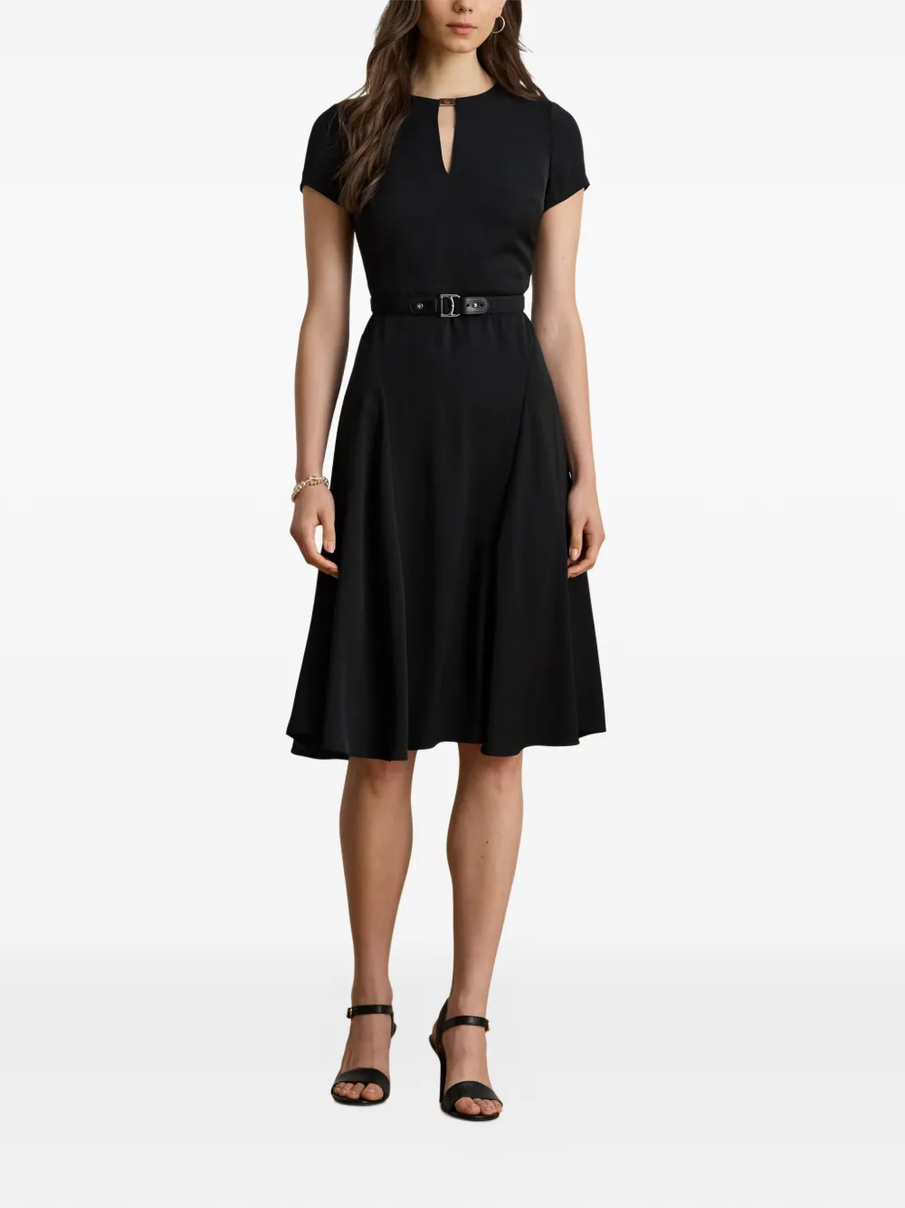 Lauren Ralph Lauren Midi-jurk met keyhole Zwart