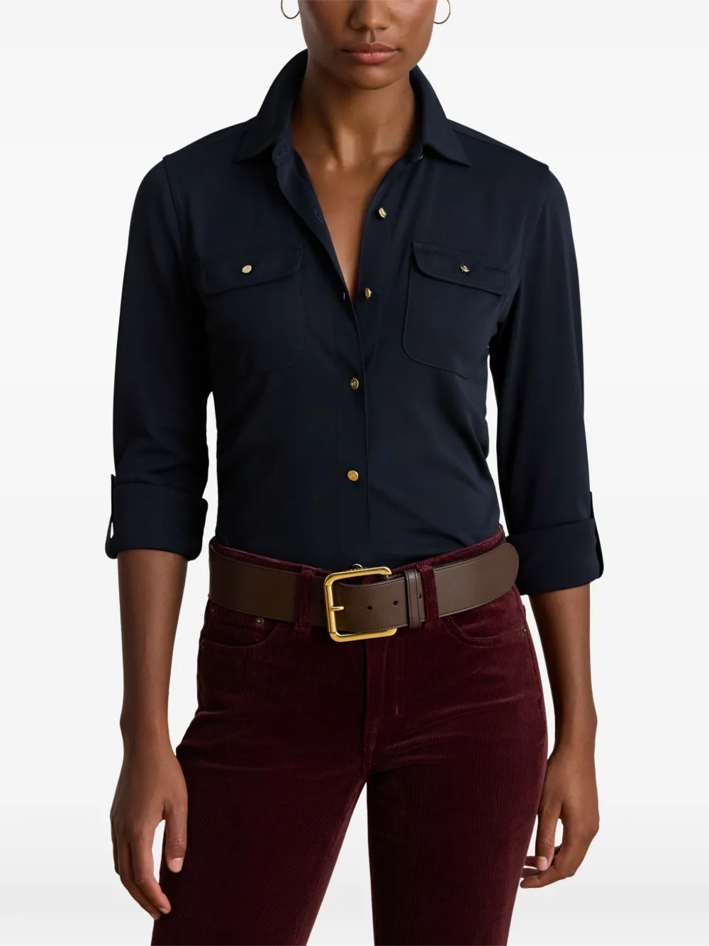 Lauren Ralph Lauren Blouse met zak met knopen Blauw