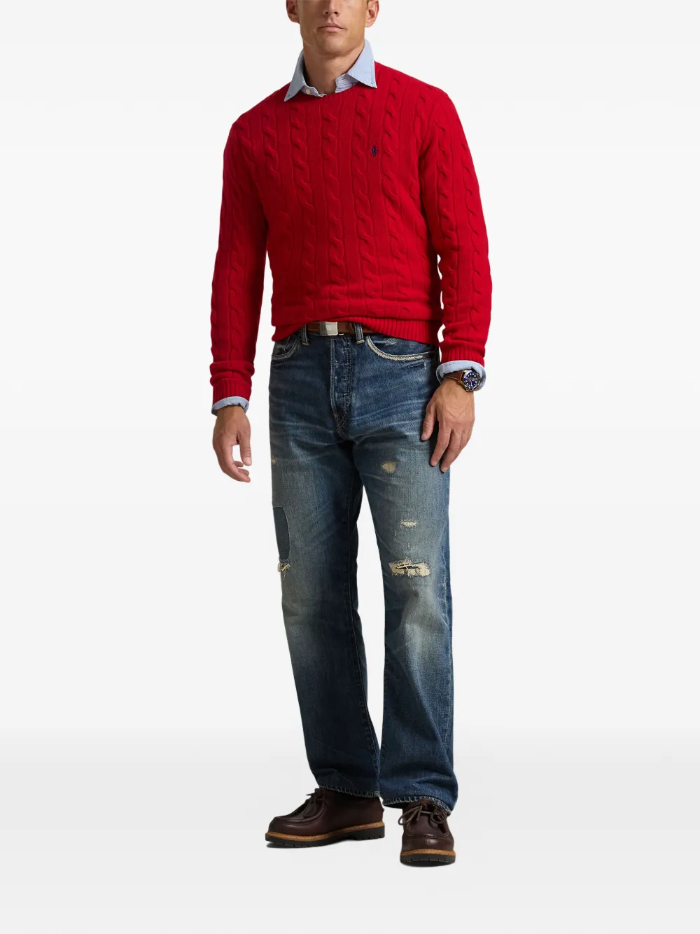 Polo Ralph Lauren Kabelgebreide trui Rood